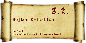 Bojtor Krisztián névjegykártya